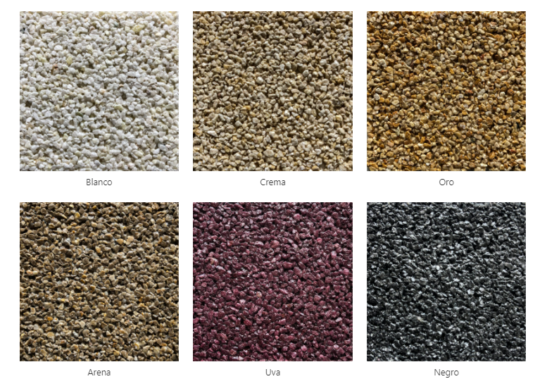 Colores de piedras granalla